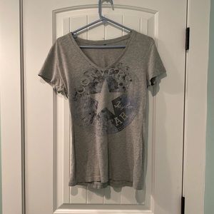 Converse Gray Short Sleeve V-Neck Tee